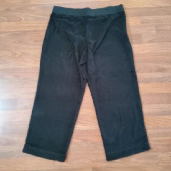 Talbots Velour Velvet Capri Crop Pants 1X Black Wide Leg New - Picture 4 of 7